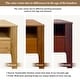 preview thumbnail 6 of 15, GDFStudio - Miri Mid-Century Modern Solid Bamboo Wood Nightstand with Drawer & Open Shelf, Softly Curved Edges Design
