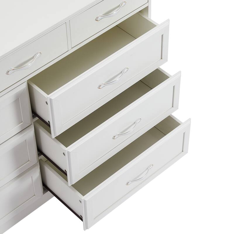 9-Drawer White Dresser