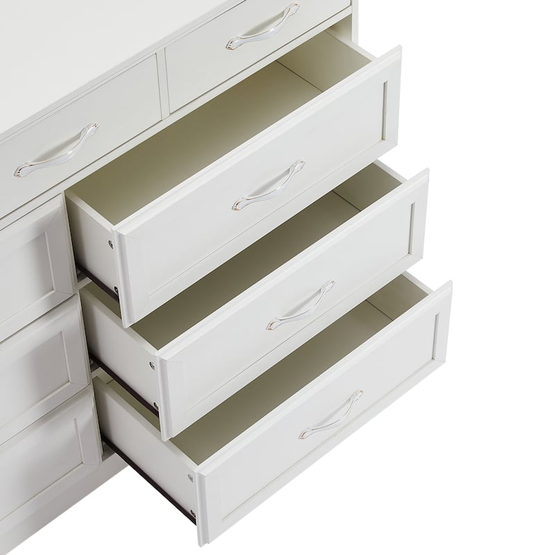 Modern Drawers Dressing with 9 Drawers Antique Handles, for Kids Room Living Room, Entryway and Hallway