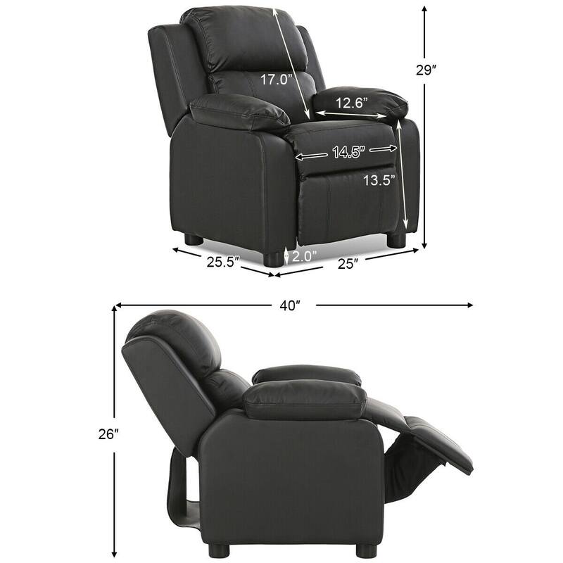 PU Leather Kids Recliner with Armrest & Headrest Lounge 3 Color - See Details