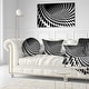 preview thumbnail 10 of 14, Waves and Circles Black n" White - Abstract Art Canvas Print 40 in. wide x 20 in. high