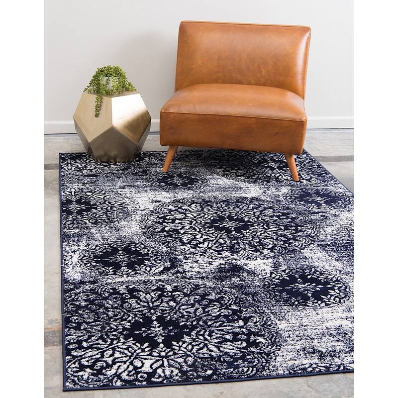 Transitional Fredo Collection Area Rug - 9'x12' - Navy Blue