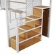 preview thumbnail 6 of 14, White Full Metal Loft Bed with Wardrobe, Desk & Storage Shelves