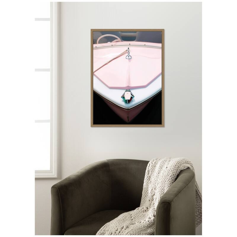 Kate and Laurel Blushed Pink Boat by Alicia Abla Framed Canvas Wall Art Print
