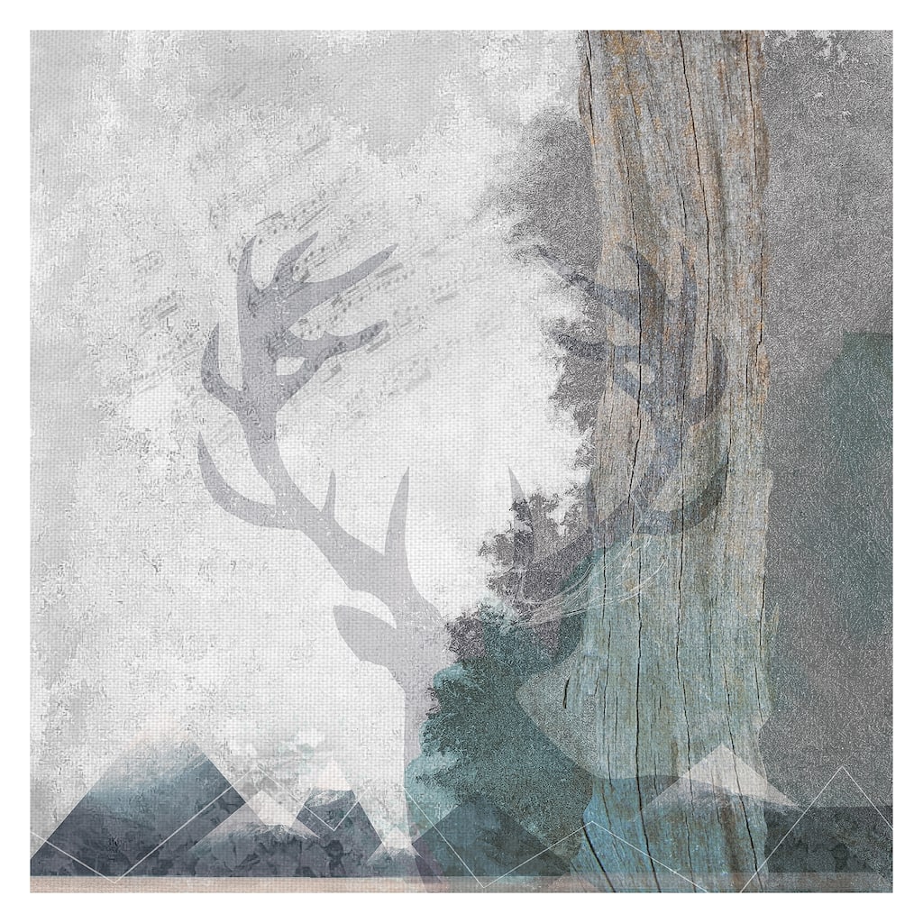 Deer and Mountains 1 by Louis Duncan-He Canvas Art Print