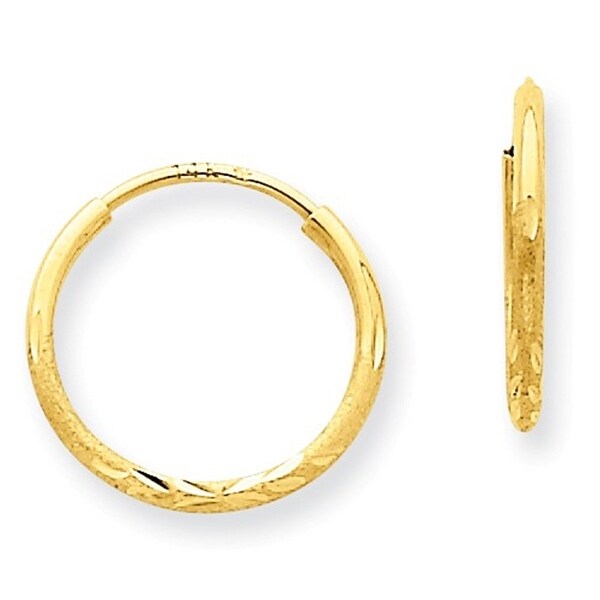 14kt Yellow Gold 1.25mm Endless Hoop Earring