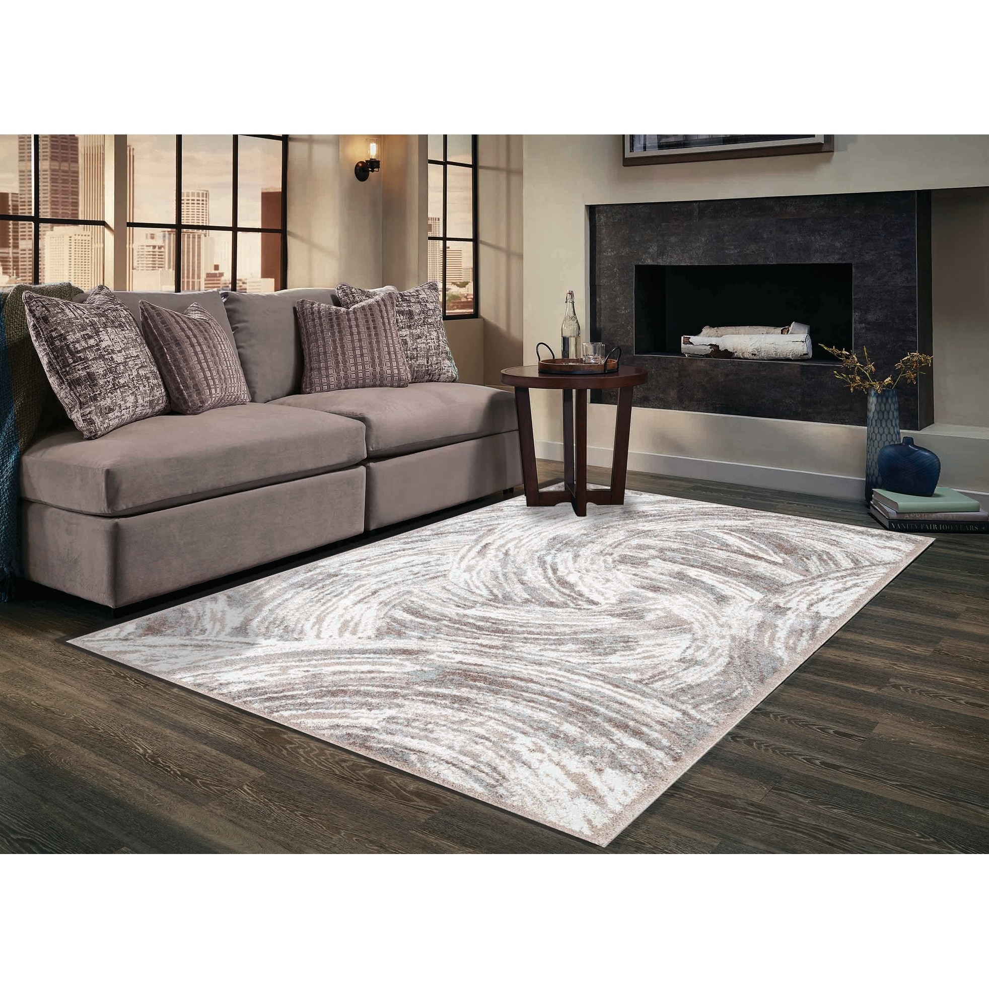 MDA Rugs Artemis Collection Multi Color Abstract Swirl Design Area Rug