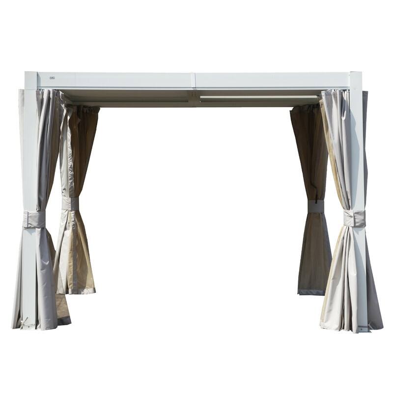 Domi Louvered Pergola 10' x 10', Aluminum Outdoor Pergola with Adjustable Louvers, Full Aluminum Frame, Built-in Gutter System