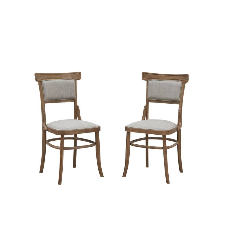 Upholstered Dining Chairs - 37" - Brown and Gray - Set of 2
