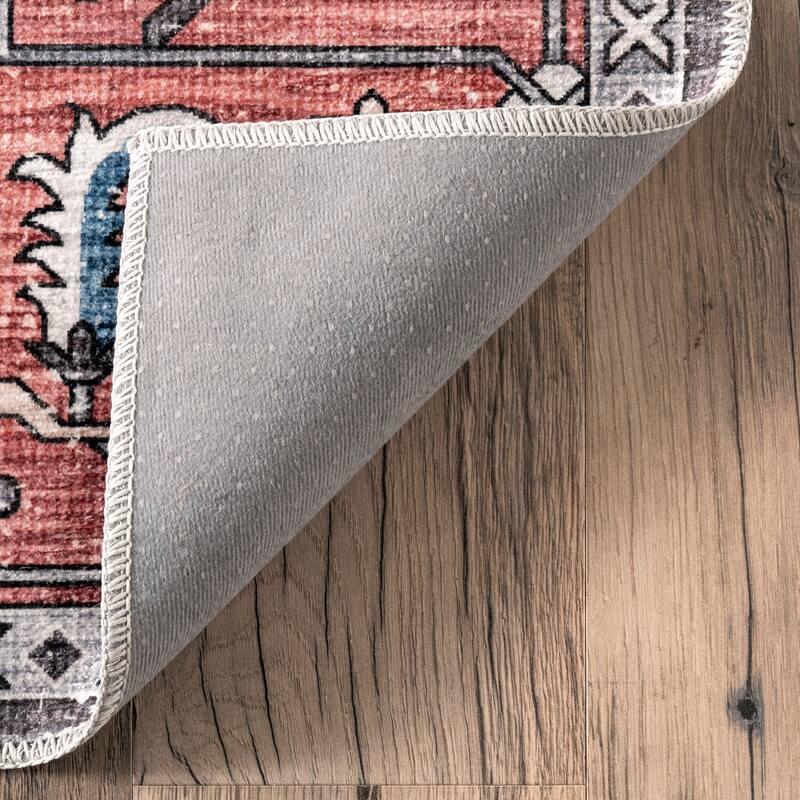 Nuloom Melanie SpinClean Transitional Medallion Machine Washable Area Rug