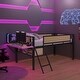 preview thumbnail 25 of 69, Metal Loft Bed with Rectangular Desk, LED lights, Storage Shelves and Hanging Storage Compartments, Safety Guard and Ladder