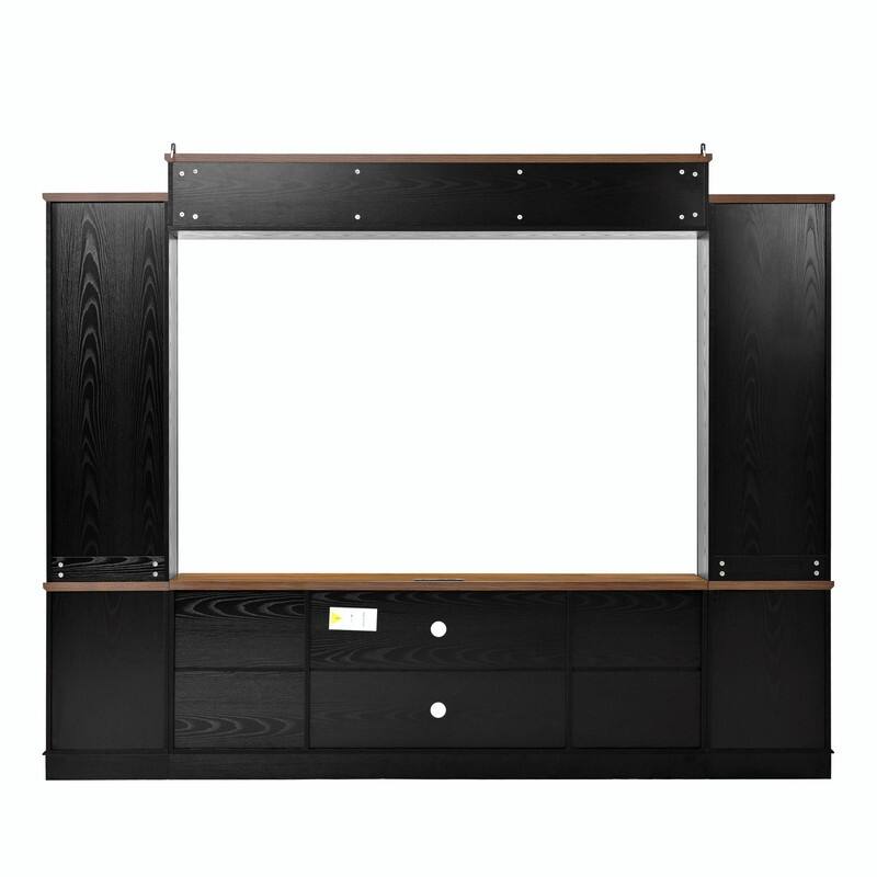 98.8" Wide Wall Unit Entertainment Center with Bookshelves for TVs up to 80"