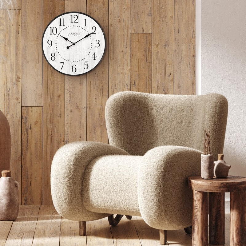 La Crosse Clock 404-3041B 15.75-Inch Layton Quartz Analog Wall Clock - Black