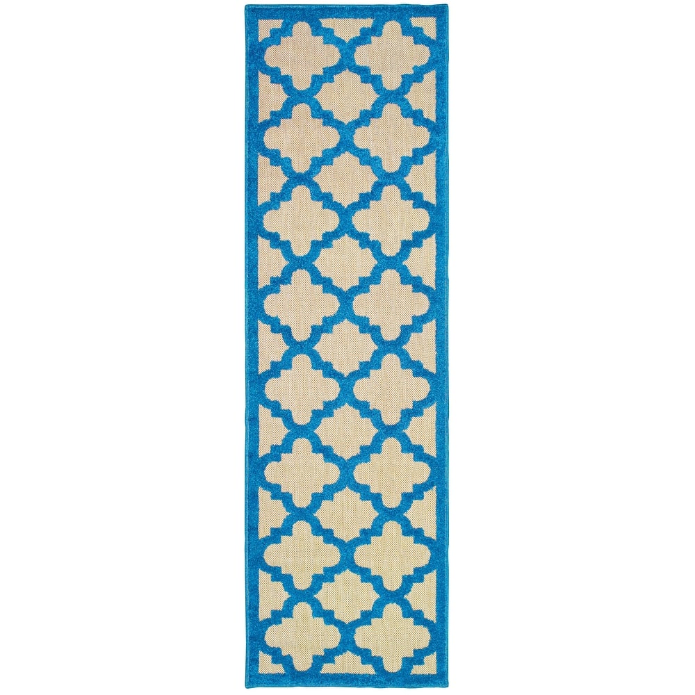 Style Haven Cara Mixed Pile Quatrafoil Lattice Indoor/ Outdoor Area Rug