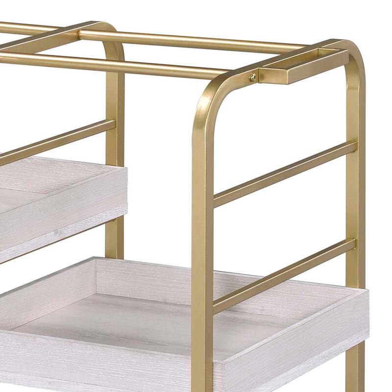 Serving cart with 3 Adjustable Trays