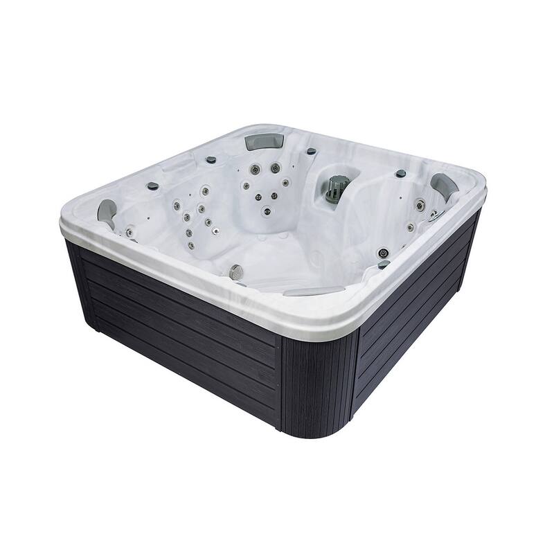 Buenospa Chicago 7 - Person 50 - Jet Hot Tub, Ice White with Ozone and LED Lights - 85 x 85 x 36