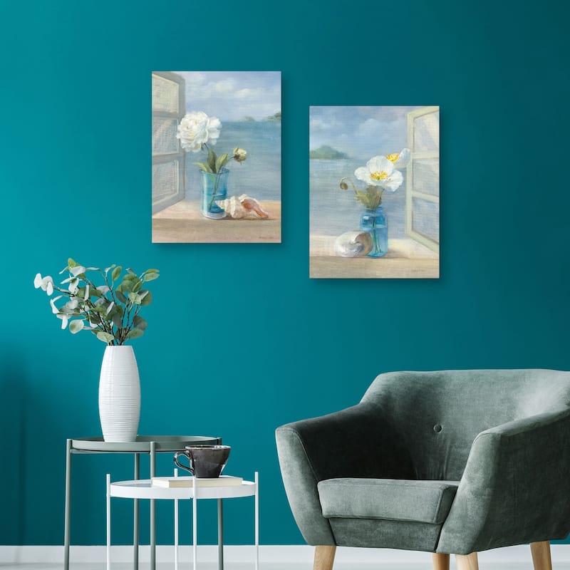 Coastal Florals I, Coastal Florals II by Danhui Nai Canvas Art Prints