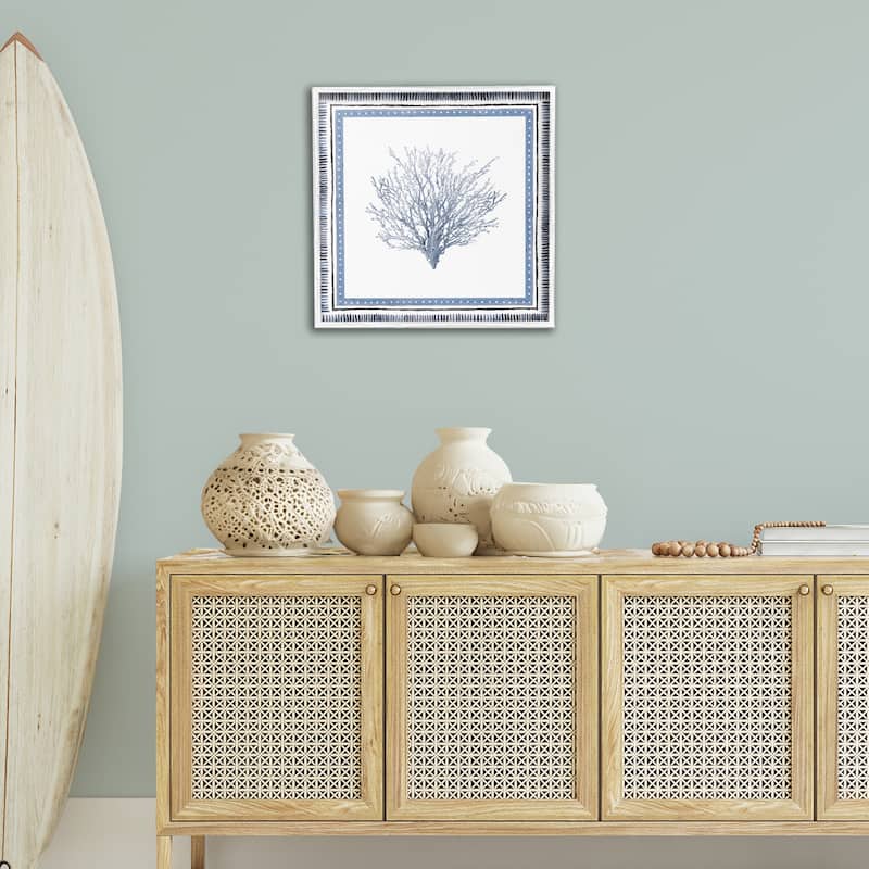 Stupell Bordered Oceanic Coral Framed Giclee Art Design By Lanie Loreth