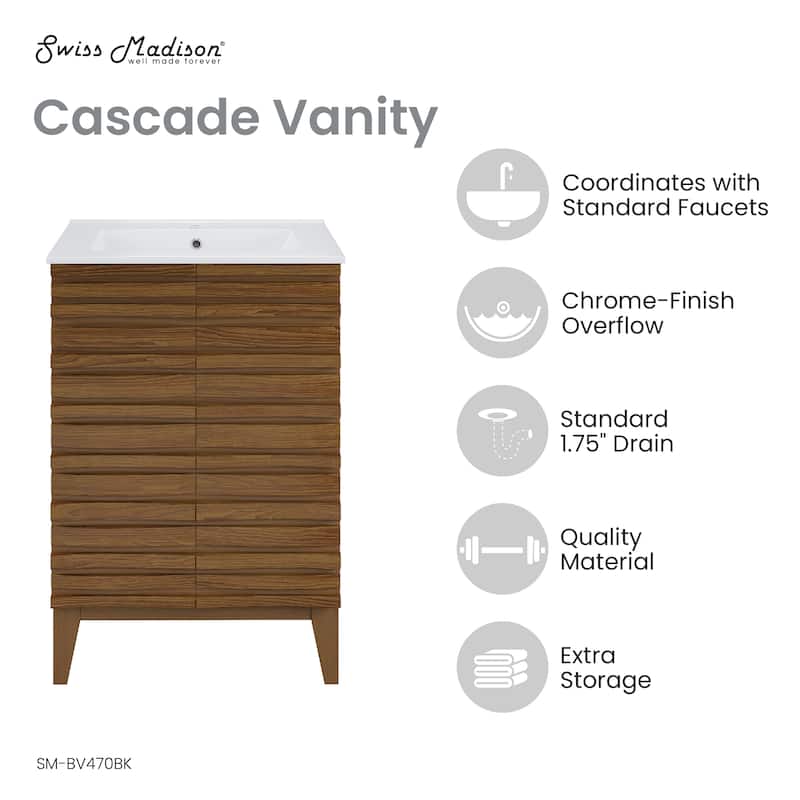 Cascade 24 '' Bathroom Vanity In Brown Oak
