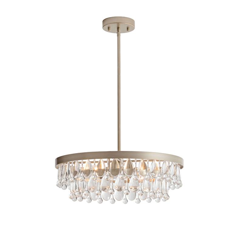 Viviana 4-light Crystal Teardrop Round Chandelier