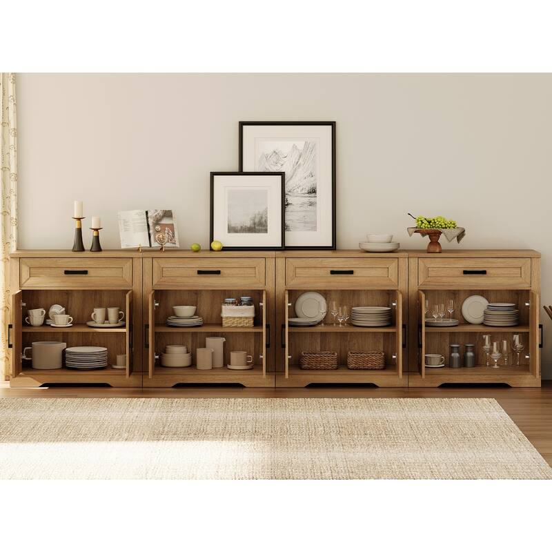 Farmhouse Entertainment Center with Storage Barn Door Cabinet for 50"-130" TVs