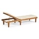 preview thumbnail 10 of 17, Nadine Outdoor Acacia Wood Chaise Lounge and Cushion Set by Christopher Knight Home