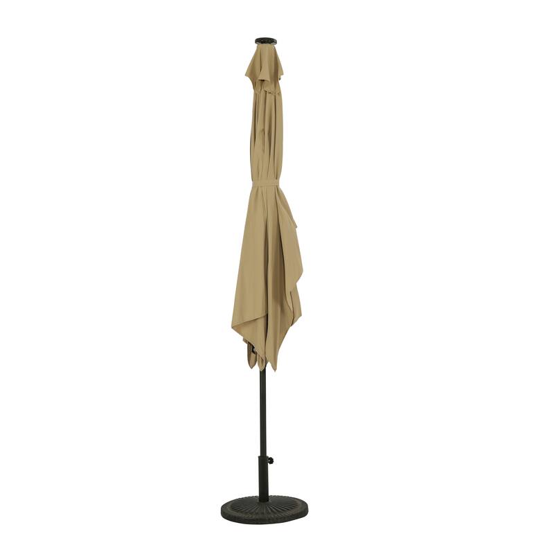 Island Umbrella Nassau 6.5-ft x 10-ft Rectangular Market Umbrella with LED Bulb Lights - Breez-Tex Canopy