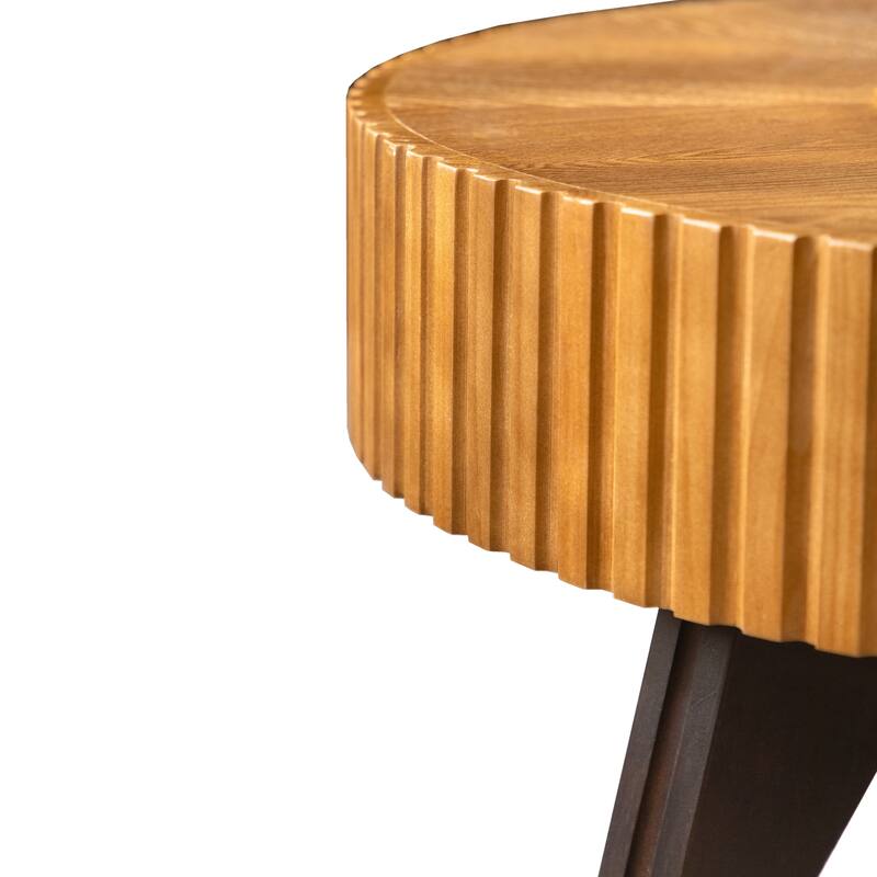 35.4-Inch Round Coffee Table for Living Room, Center Cocktail Table with Sturdy Wooden Legs for Home Decor