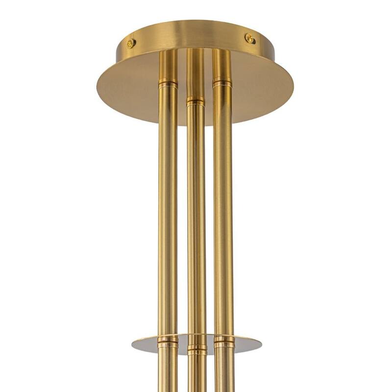 Mid-century 9-Light Tiered Branch Frosted Glass Semi-flush Mount - 51.2 in