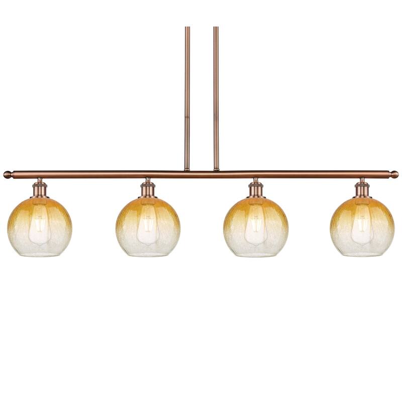 Innovations Lighting 516-4I-11-48 Brookhaven Globe Linear Brookhaven - Antique Copper / Amber