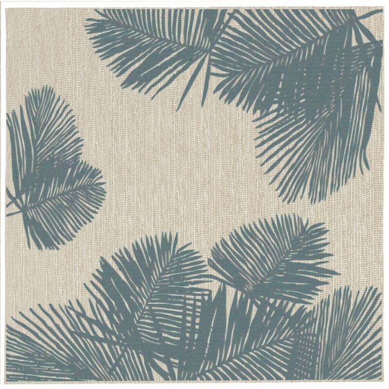 Liora Manne Carmel Palm Indoor/Outdoor Area Rug - 7'10" SQ - aqua