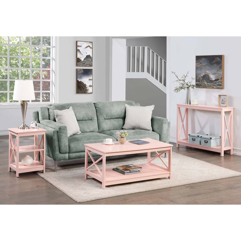 Copper Grove Cranesbill X-Base 3-Tier End Table with Shelves