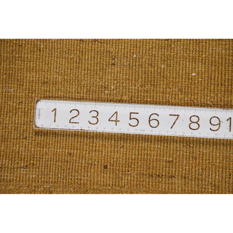 Yellow Gabbeh Oriental Square Area Rug Handmade Wool Carpet - 6'7" x 6'8"