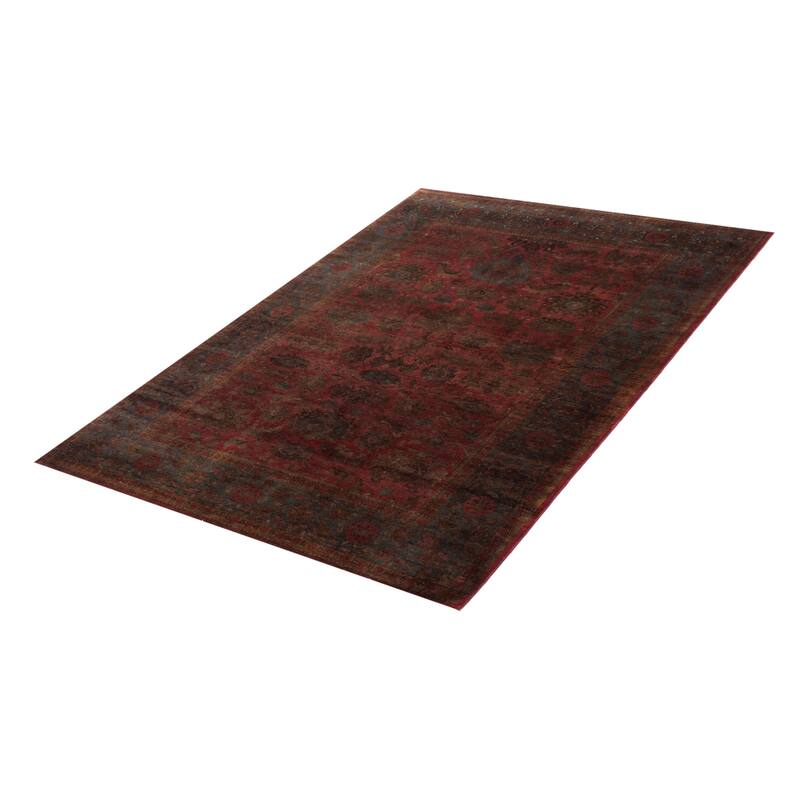 ECARPETGALLERY Hand-knotted Vibrance Red Wool Rug - 6'1 x 8'4