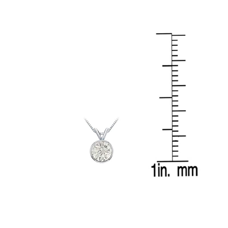 Auriya 1/4ctw Round Solitaire Diamond Necklace 14k Gold Bezel-set (J-K, SI1-SI2)