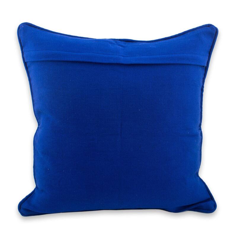 Novica Handmade Sky Nuances Cotton Cushion Cover