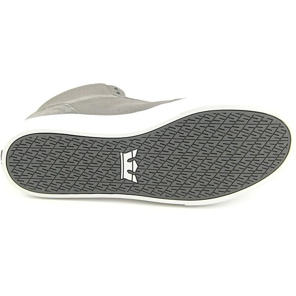 Shop Supra Yorek Hi Men Round Toe Canvas Gray Sneakers white on white air max | Music Jinni