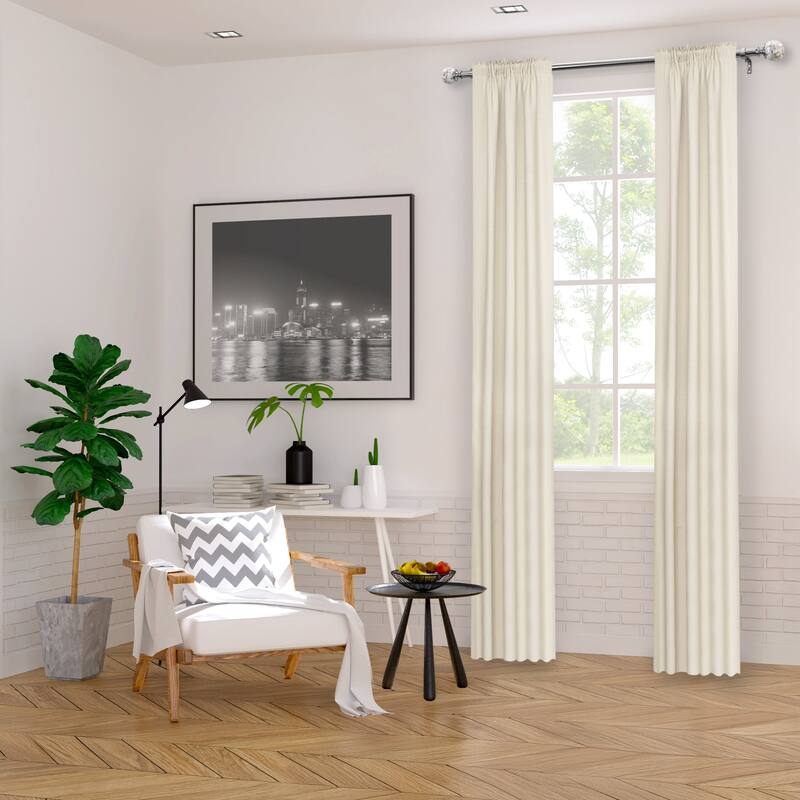 Lumi 1" Single Curtain Rod Set Brushed Nickel- Shell Ball finials