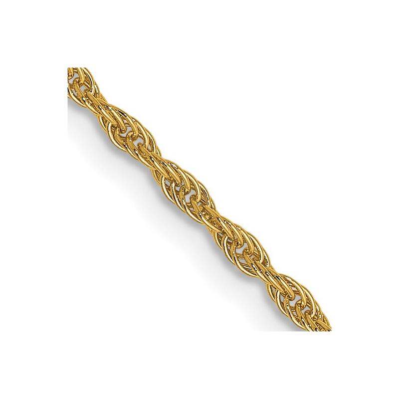 Curata 1.5mm 14k Yellow Gold 1.5mm Loose Rope Necklace - 18 Inch