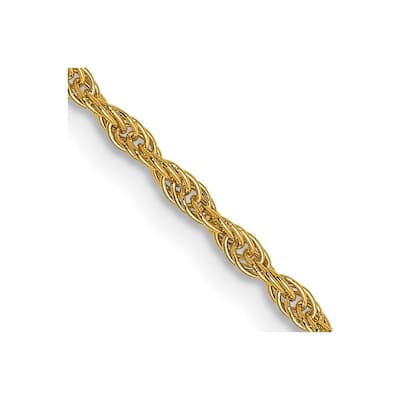 Curata 1.5mm 14k Yellow Gold 1.5mm Loose Rope Necklace - 24 Inch