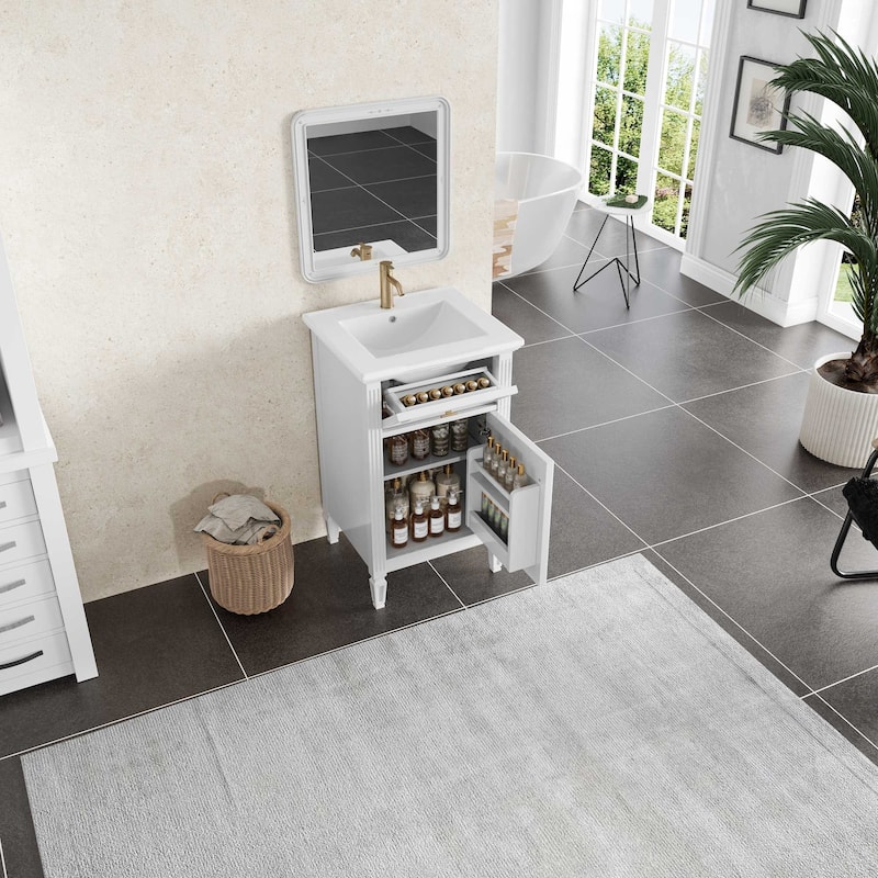 20"Freestanding Bathroom Vanity with Ceramic Sink