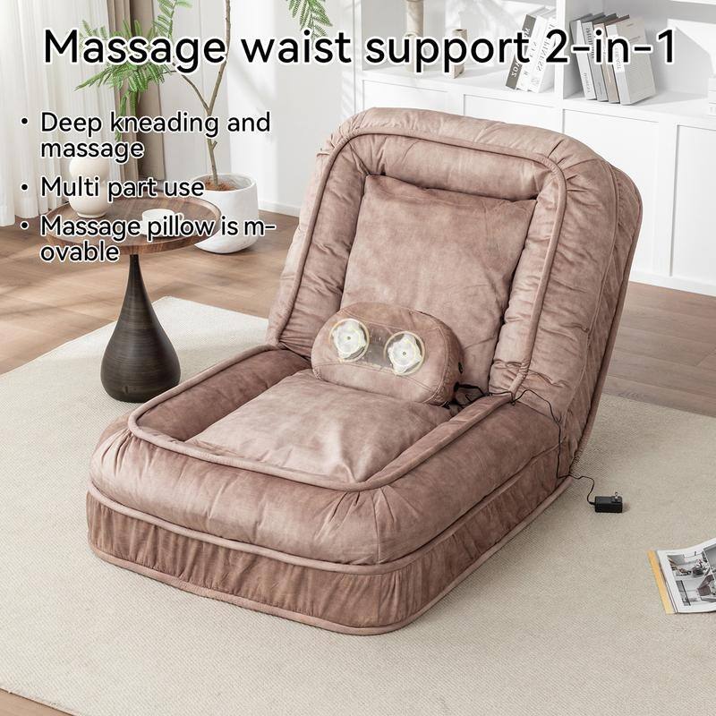 70" Adjustable Bean Bag Sofa Bed for Humans & Pets with Massage Pillow & 2 Soft Pillows , Velvet Waterproof Cover