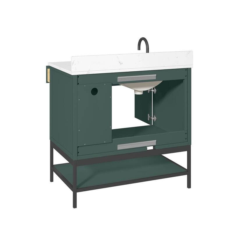 Avanity Paisley 36 in. Single Sink Vanity with Cala White Engineered Top