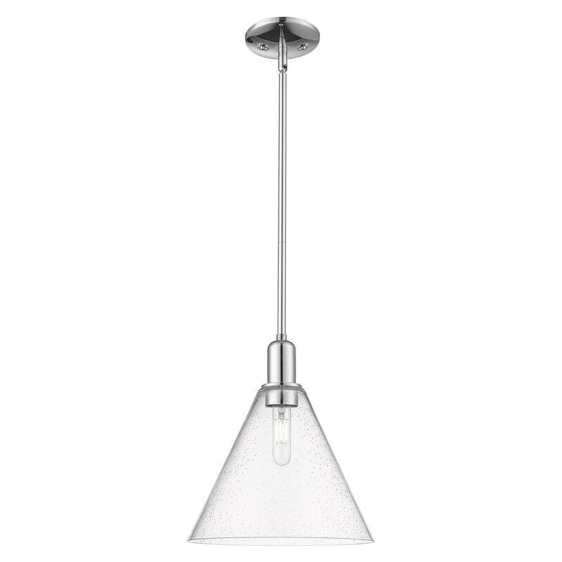 Innovations Lighting Endless Possibilities Arcadia - Berkshire Glass - 1 Light 12" Stem Hung Mini Pendant - Polished Chrome/Seedy