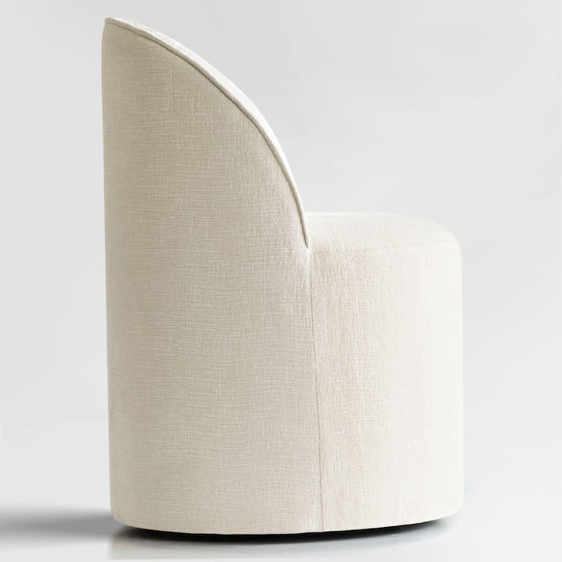 Chenille Upholstered Dining Chair with Castors (Set of 4)