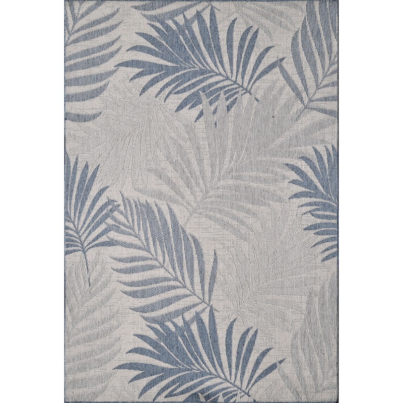 Domani Speak Tropical Palm Indoor / Outdoor Area Rug - 2'7" x 3'11" - Blue