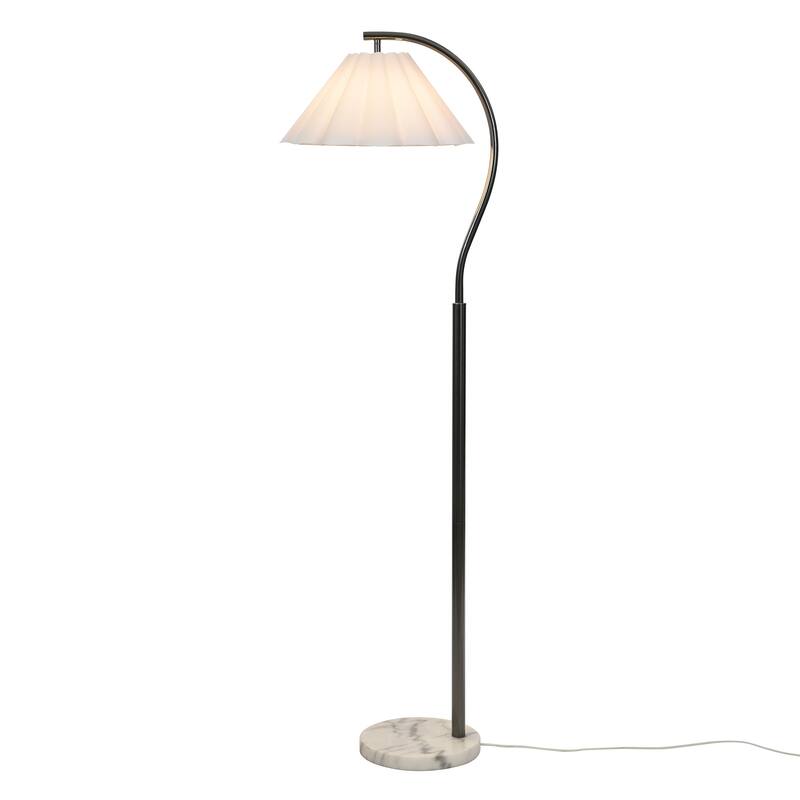 Tamara Day for Stylecraft Vivienne Floor Lamp - White Marble & Black Nickel