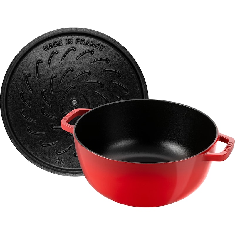 Staub Cast Iron Essential French Oven, Dutch Oven, 5-quart, serves 5-6, Made in France, with Horse Lid - 5-qt