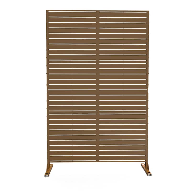 Outdoor 76''H Metal Privacy Screen Panel Free Standing