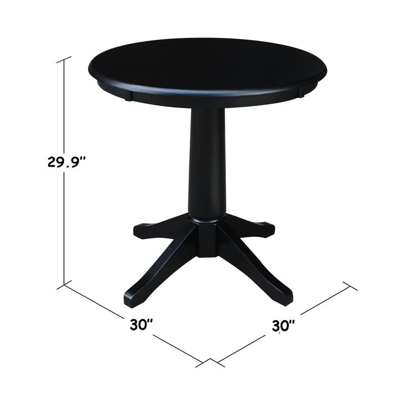 30" Round Top Pedestal Dining Table - Black